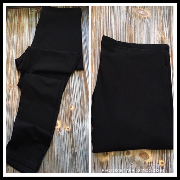 BASIC BLACK LEGGINGS EVERYDAY SKINNY KNIT PANT A3C - Picture 6 of 7